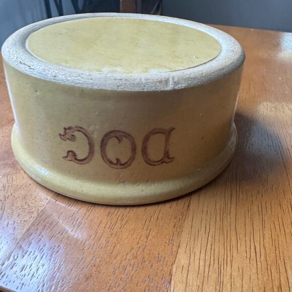 Vintage Small DOG Food Feeder Bowl Crock Pottery Dish Tan RRP? Unstamped - Picture 4 of 12